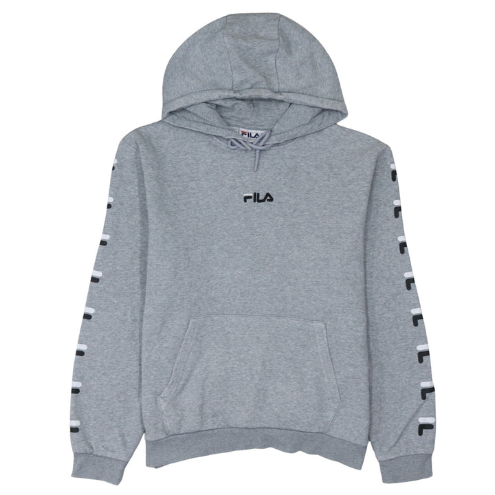 Fila Men's Grey Pullover Hoodie M Regular Fit Logo Sportswear