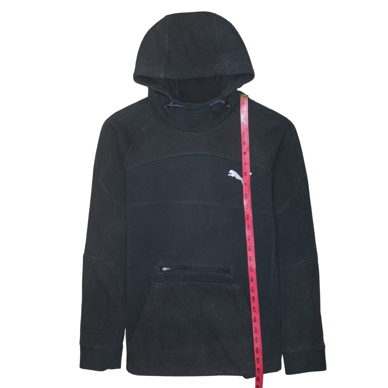 Puma Men's Black M Regular Fit Pullover Hoodie with Zip Pocket