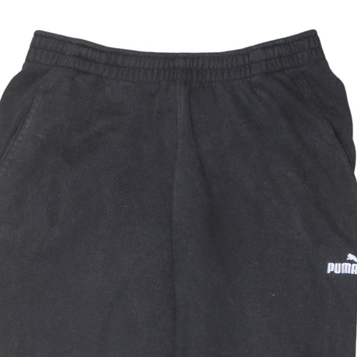 Puma Womens Black Jogger Sweatpants M Cotton Blend Elastic Waist