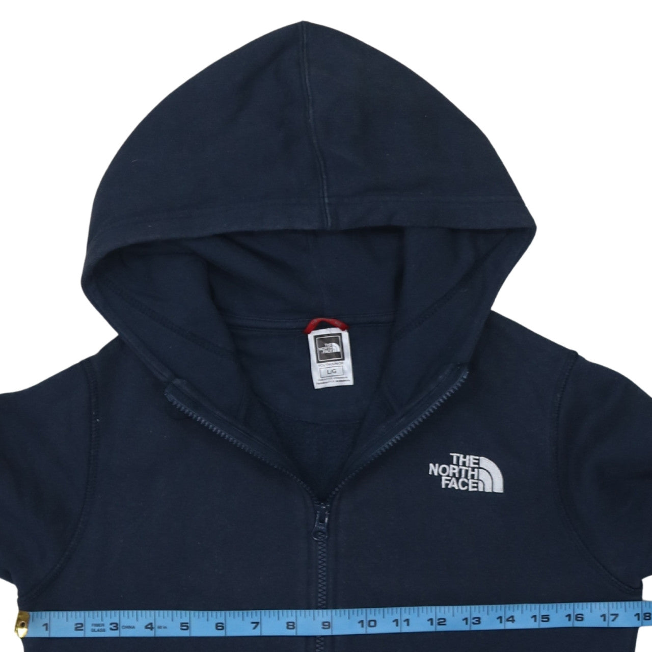 The North Face Boys Navy Full Zip Hoodie L Cotton Blend Outdoor