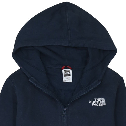 The North Face Boys Navy Full Zip Hoodie L Cotton Blend Outdoor