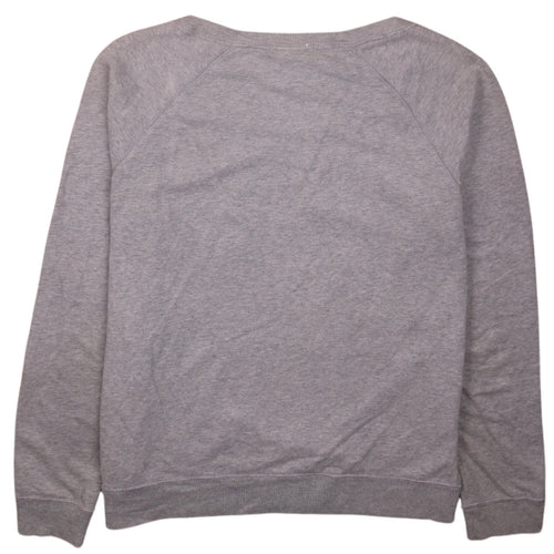 Nike Womens Grey Graphic Logo Pullover Sweatshirt Size M