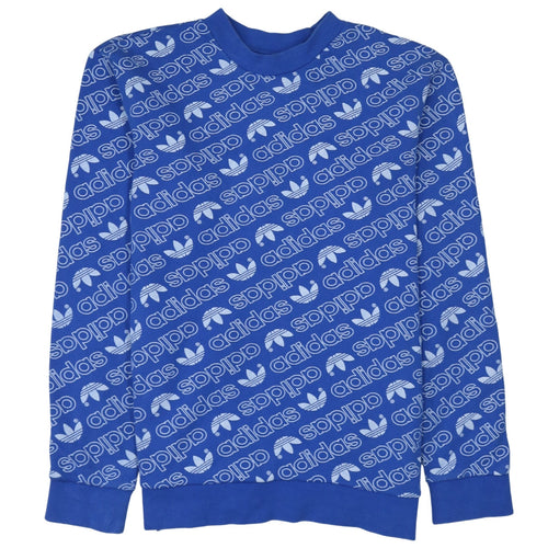 Adidas Men's Blue Graphic Logo Pullover Sweatshirt Size S