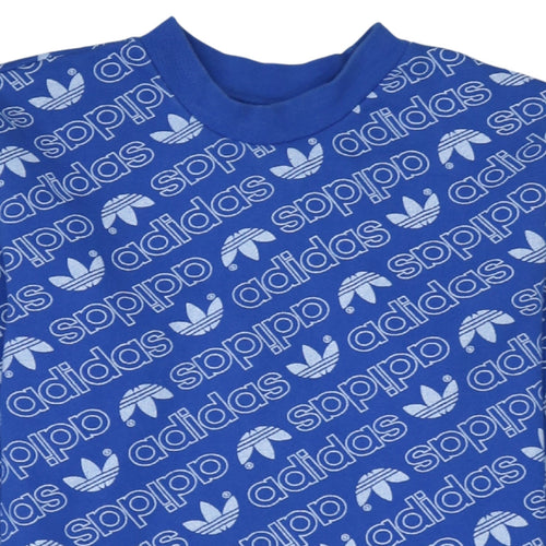 Adidas Men's Blue Graphic Logo Pullover Sweatshirt Size S