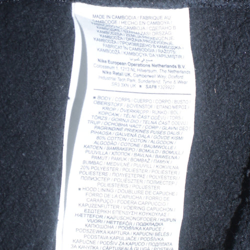 Nike Men's Black Pullover Hoodie M Fleece Cotton Blend
