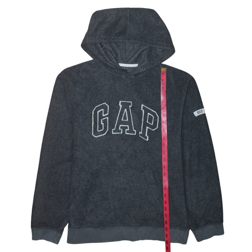 GAP Men Grey Pullover Hoodie M Logo Fleece Sweatshirt