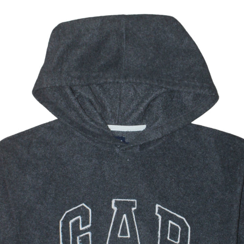 GAP Men Grey Pullover Hoodie M Logo Fleece Sweatshirt
