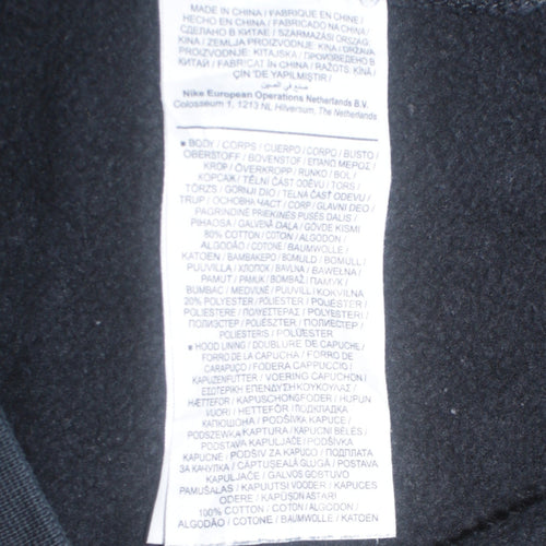 Nike Men's Black Pullover Hoodie Medium Cotton Blend Fleece