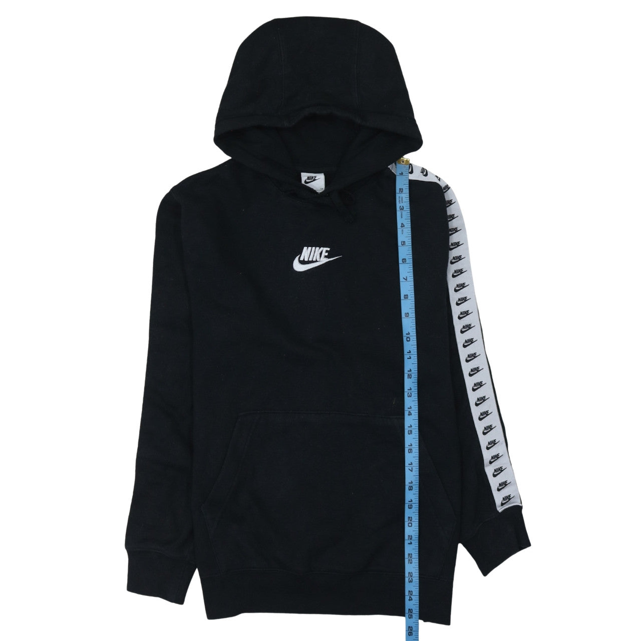 Nike Men's Black Pullover Hoodie Size S Logo Sleeve Sportswear
