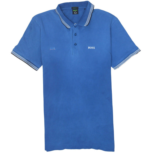 BOSS Men's Blue Regular Fit Cotton Polo Shirt XL