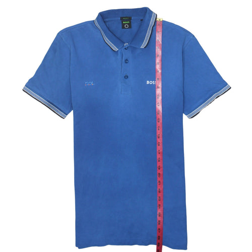 BOSS Men's Blue Regular Fit Cotton Polo Shirt XL