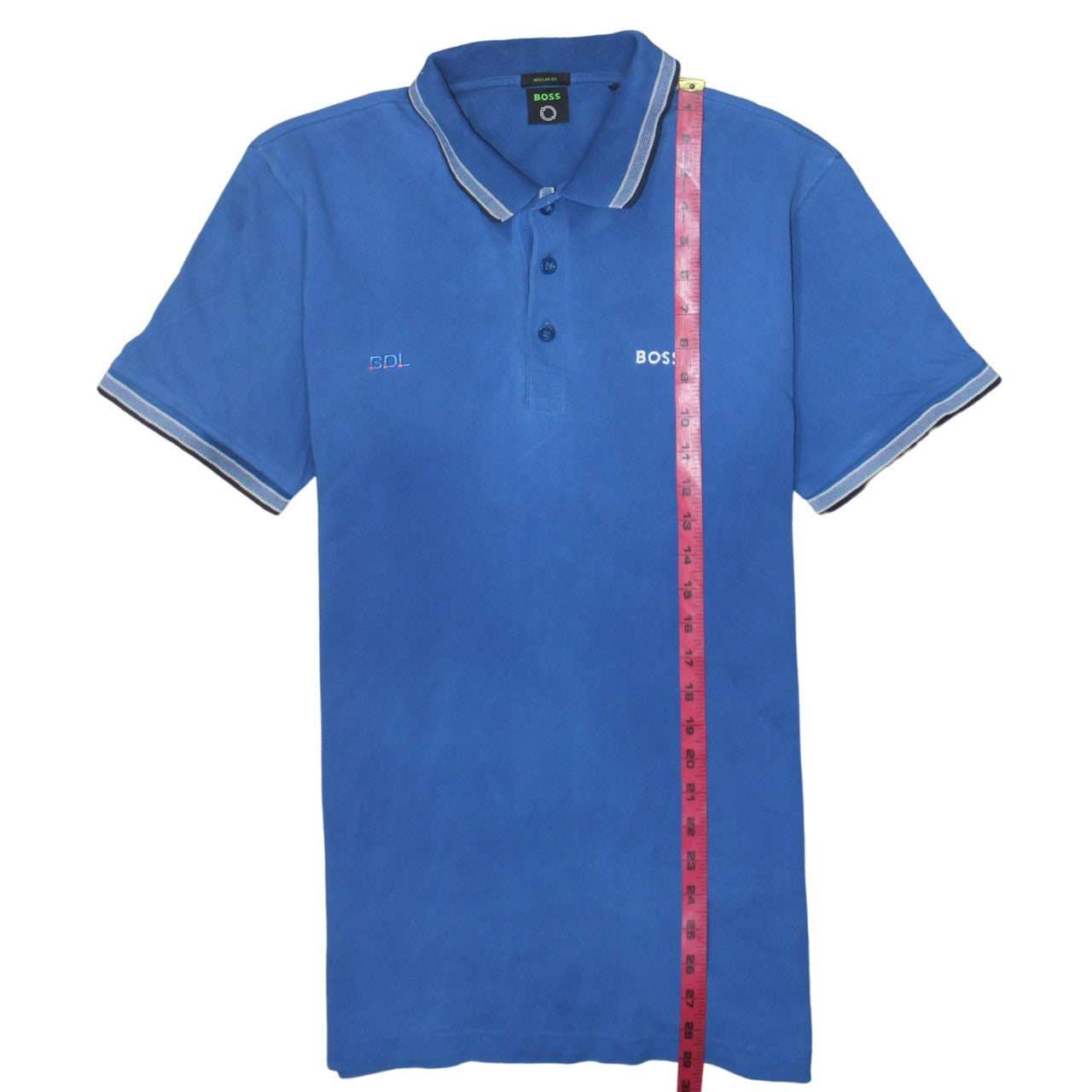 BOSS Men's Blue Regular Fit Cotton Polo Shirt XL