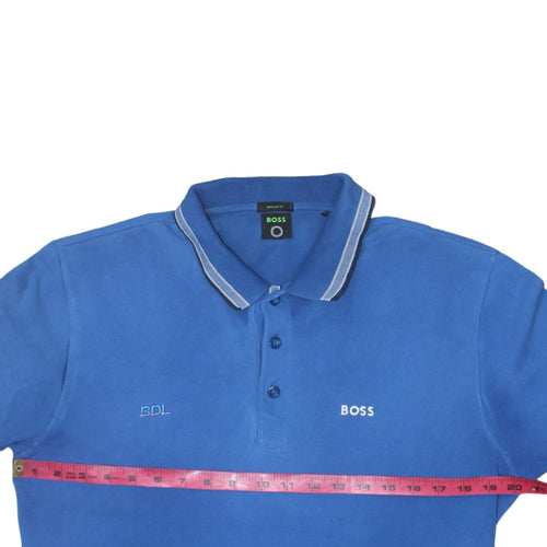 BOSS Men's Blue Regular Fit Cotton Polo Shirt XL