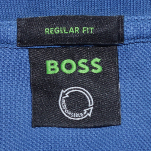 BOSS Men's Blue Regular Fit Cotton Polo Shirt XL