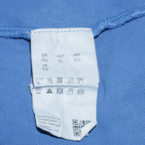 BOSS Men's Blue Regular Fit Cotton Polo Shirt XL
