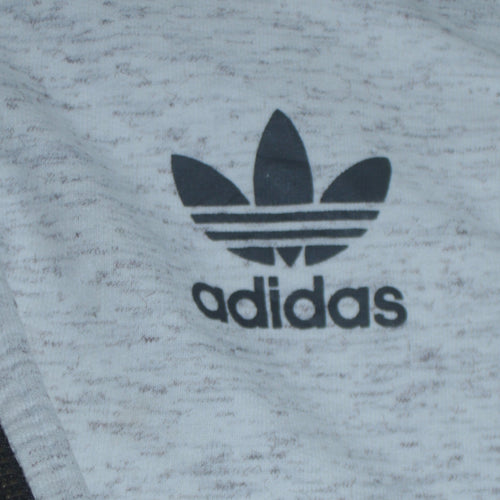 Adidas Women Grey Full Zip Hoodie Size 8 Hooded Sweatshirt