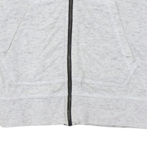 Adidas Women Grey Full Zip Hoodie Size 8 Hooded Sweatshirt