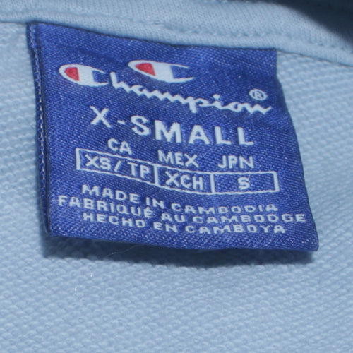 Champion Men's Blue XS Pullover Hoodie Logo Graphic Cotton