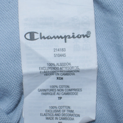 Champion Men's Blue XS Pullover Hoodie Logo Graphic Cotton