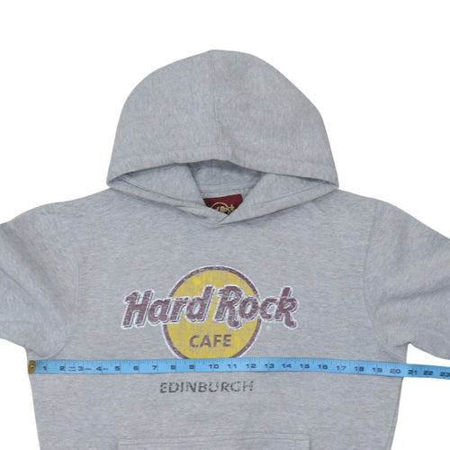 Hard Rock Cafe Edinburgh Men's Grey Pullover Hoodie Medium