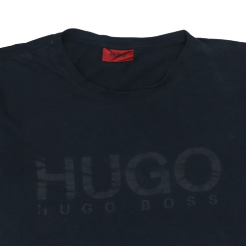 Hugo Boss Men's Black Cotton Short Sleeve Logo T-Shirt M