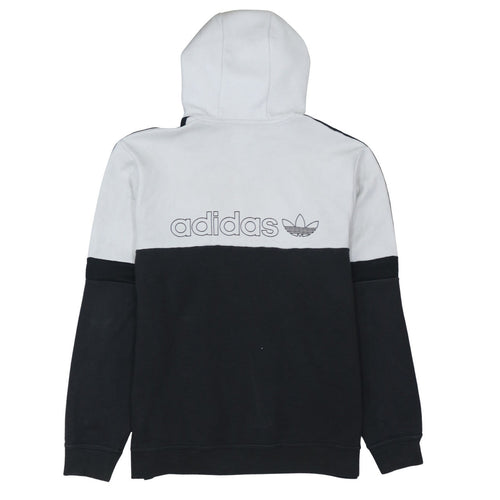 adidas Men Black White Pullover Hoodie L Logo Graphic Sportswear