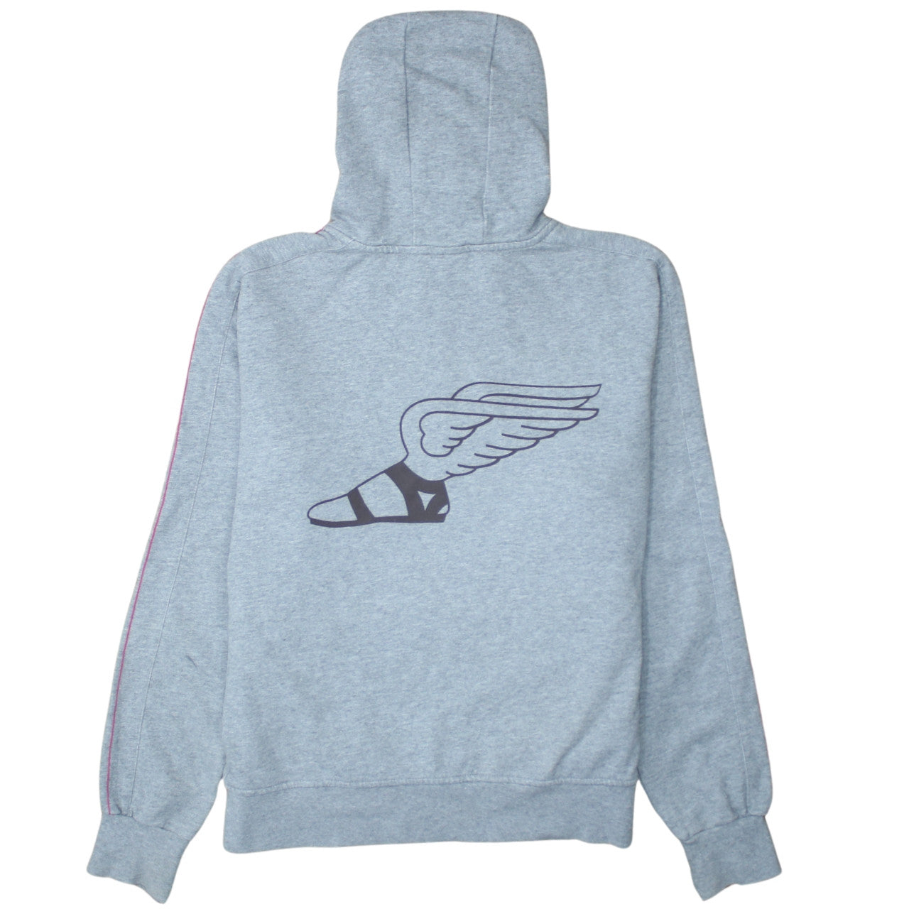 Nike Women Grey L Pullover Hoodie Sweatshirt With Wing Logo