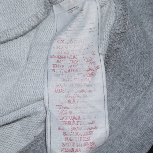 Nike Women Grey L Pullover Hoodie Sweatshirt With Wing Logo
