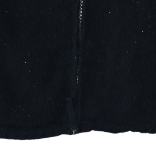 Napapijri Women Black Wool Full Zip Jumper L Winter Casual Knit