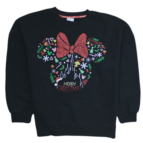 Disney Women’s Black Minnie Mouse Christmas Sweatshirt Size M