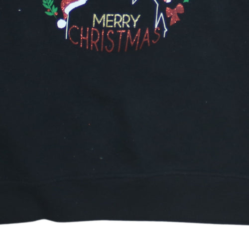 Disney Women’s Black Minnie Mouse Christmas Sweatshirt Size M