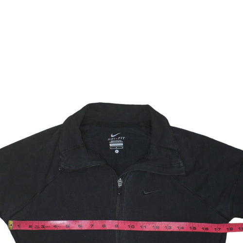 Nike Dri-FIT Black Full Zip Sweatshirt Womens L Sports Jacket