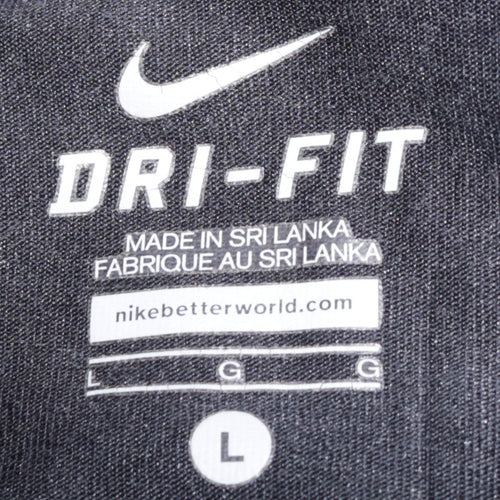 Nike Dri-FIT Black Full Zip Sweatshirt Womens L Sports Jacket