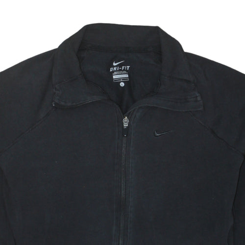 Nike Dri-FIT Black Full Zip Sweatshirt Womens L Sports Jacket