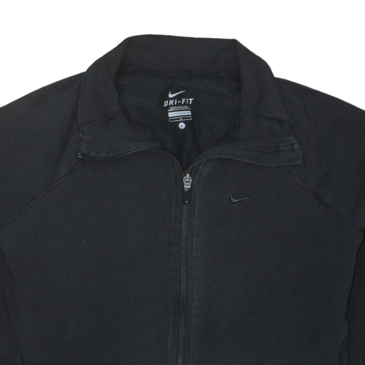 Nike Dri-FIT Black Full Zip Sweatshirt Womens L Sports Jacket