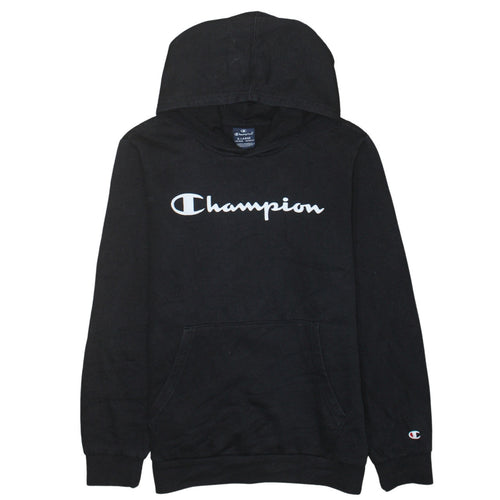 Champion Boys Black Pullover Hoodie 13-14 Years Logo Fleece Sweatshirt