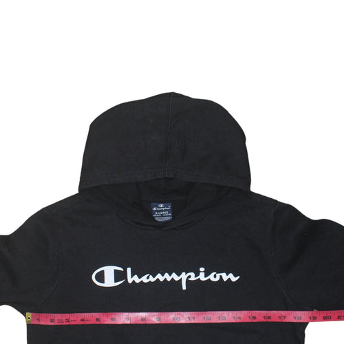 Champion Boys Black Pullover Hoodie 13-14 Years Logo Fleece Sweatshirt
