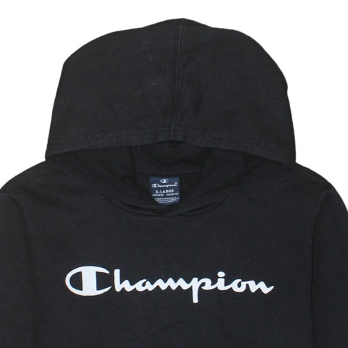 Champion Boys Black Pullover Hoodie 13-14 Years Logo Fleece Sweatshirt