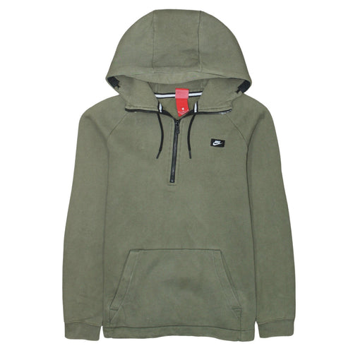 Nike Men’s Green 1/2 Zip Pullover Hoodie Size M Regular Fit Fleece
