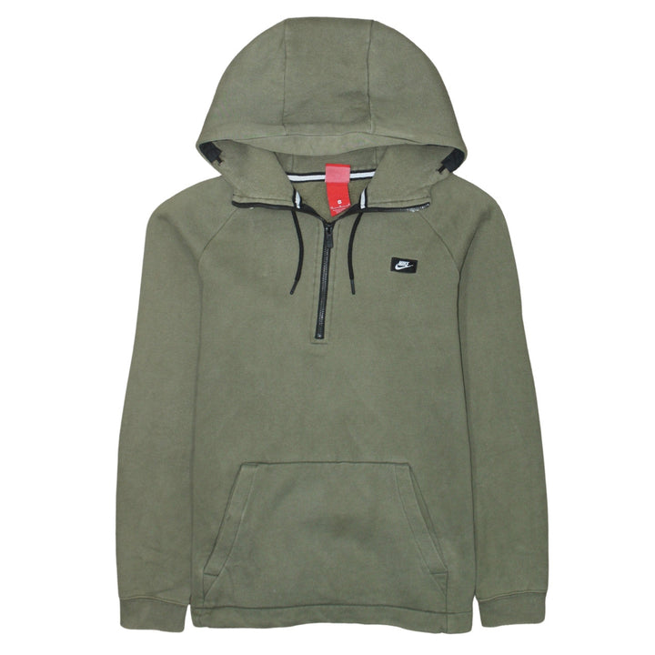 Nike Men’s Green 1/2 Zip Pullover Hoodie Size M Regular Fit Fleece