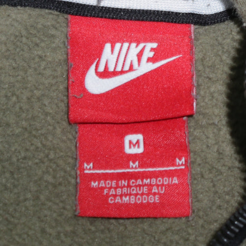 Nike Men’s Green 1/2 Zip Pullover Hoodie Size M Regular Fit Fleece