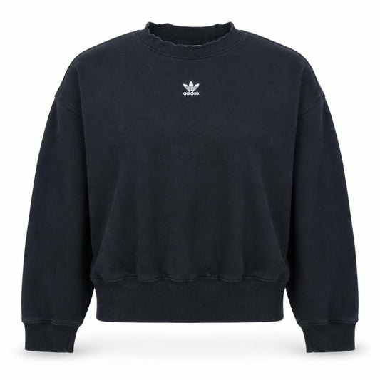 Front view of Adidas Women's Black Crew Neck Pullover Sweatshirt, size 8
