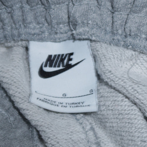 Nike Women’s Grey Cotton Sweatpants L Relaxed Fit Elastic Waist Joggers