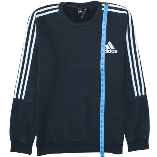 Adidas Men's Black Crew Neck Logo Sweatshirt Size L Pullover