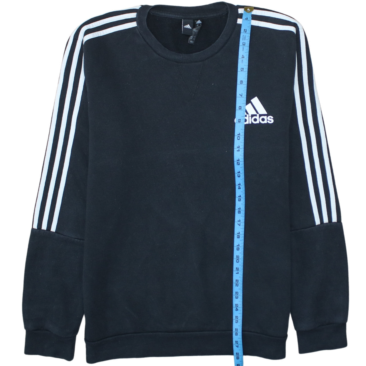 Adidas Men's Black Crew Neck Logo Sweatshirt Size L Pullover
