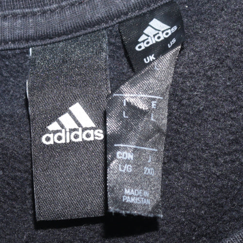 Adidas Men's Black Crew Neck Logo Sweatshirt Size L Pullover