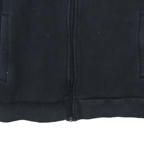 Adidas Boys Black Full Zip Hoodie 10-11 Years Hooded Sweatshirt