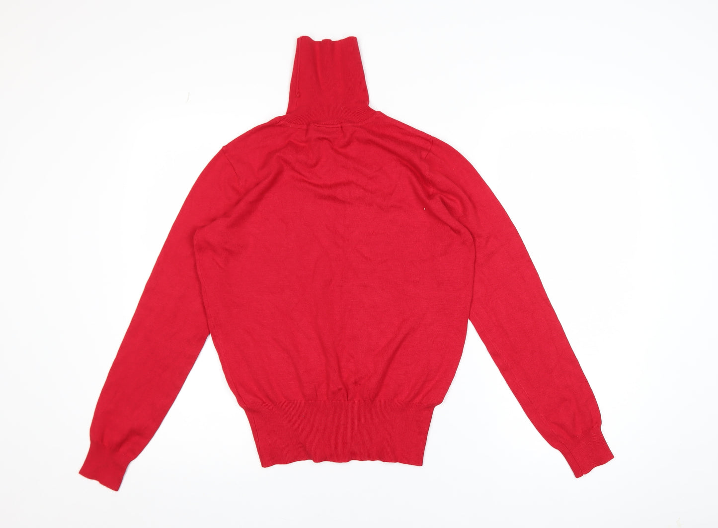 Wallis Women’s Red Roll Neck Button Detail Jumper UK 12