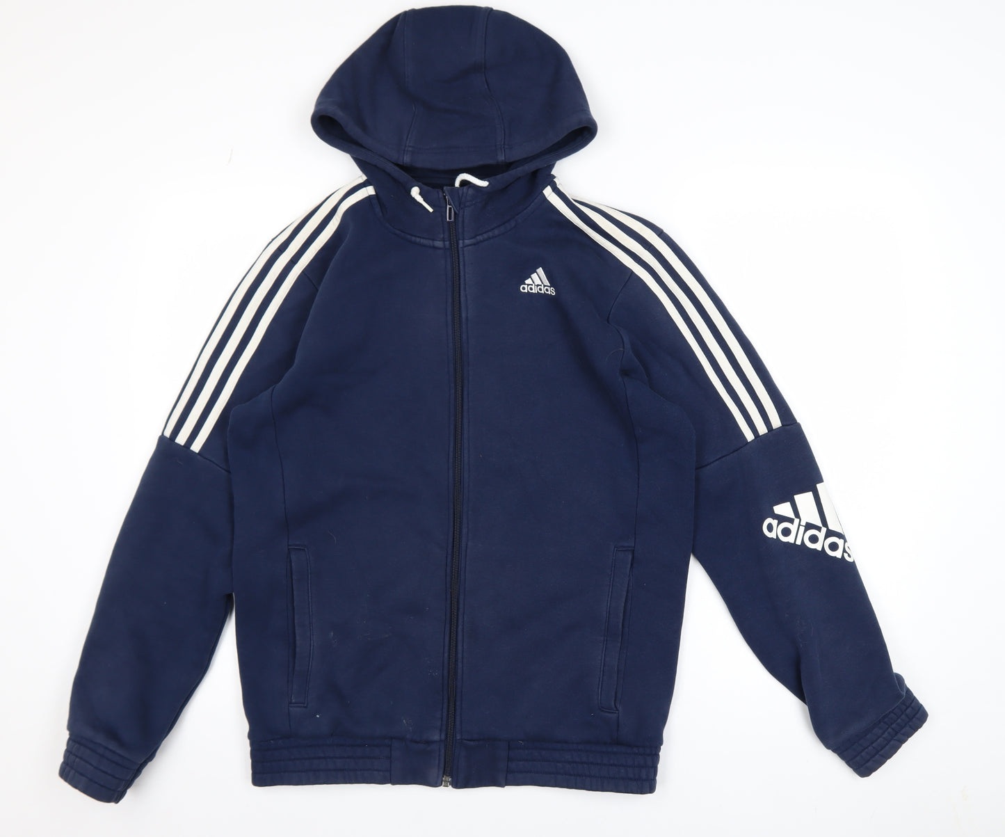 Adidas Men's Blue Full Zip Hoodie Size S Sports Fleece