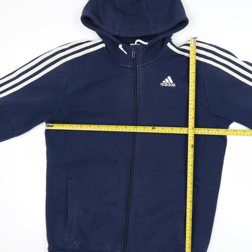 Adidas Men's Blue Full Zip Hoodie Size S Sports Fleece